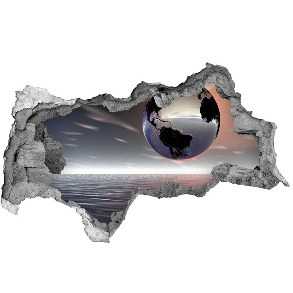 Hole in the wall decal Planet Earth