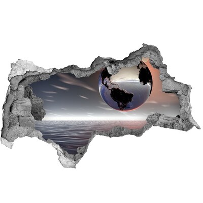 Hole in the wall decal Planet Earth