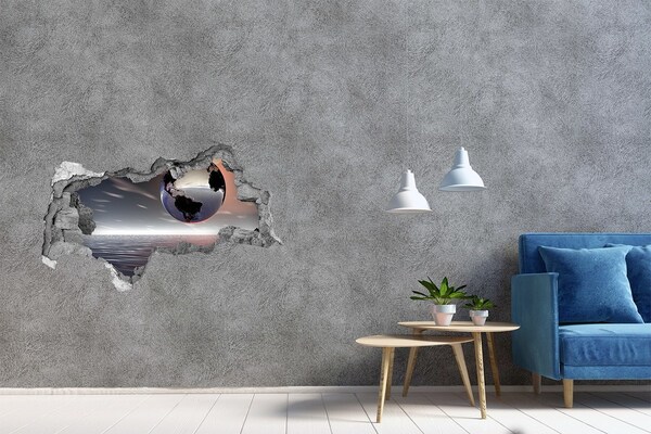 Hole in the wall decal A broken reality with an ocean view