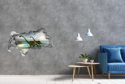 Hole wall sticker Dinosaurs by the sea