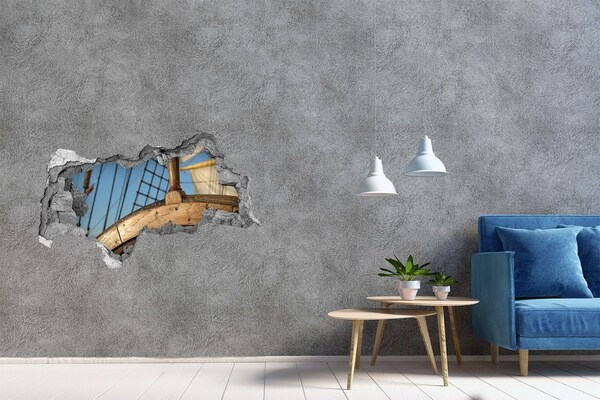 Hole in the wall sticker A ship at sea