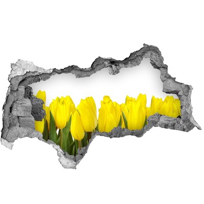 Hole wall sticker Yellow tulips