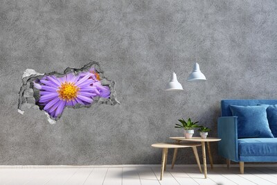Hole in the wall sticker Flower in concrete