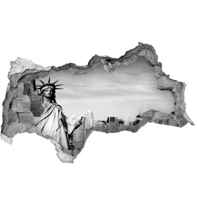 Hole wall sticker Statue of Liberty in New York