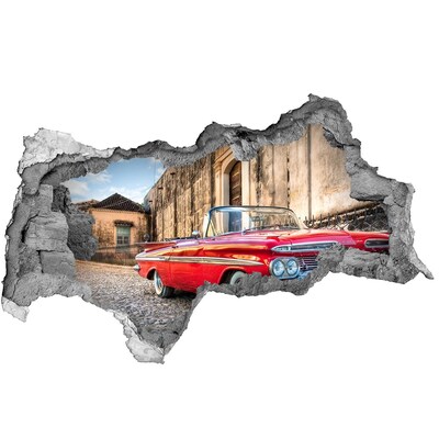 Hole wall sticker Red Chevrolet