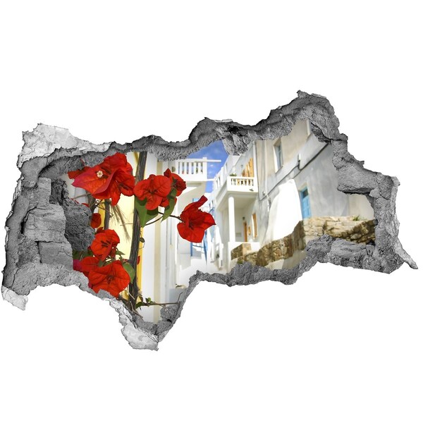 Hole wall sticker The charming streets of Greece