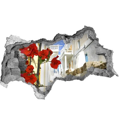 Hole wall sticker The charming streets of Greece