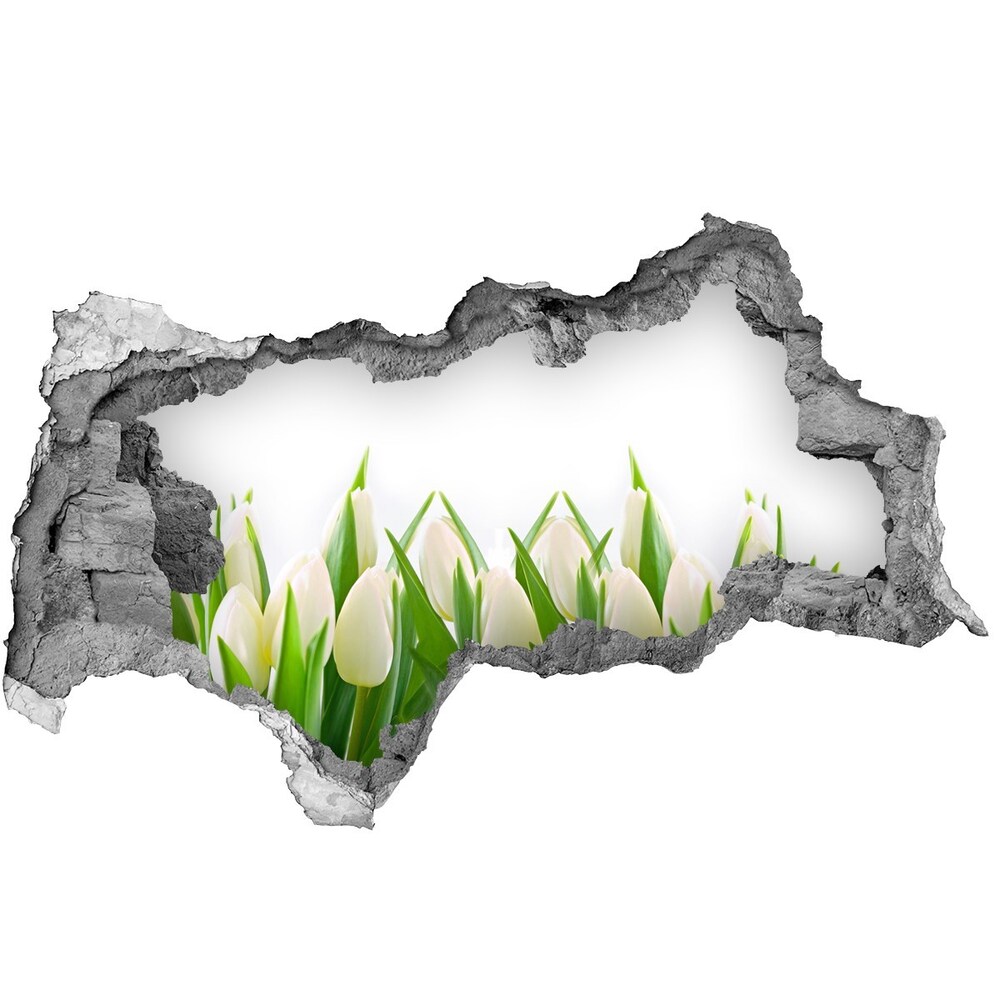 Hole in the wall decal White tulips