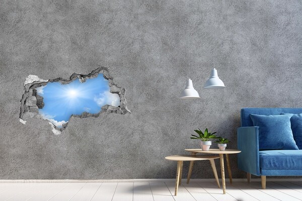 Hole wall sticker Clouds in the sky