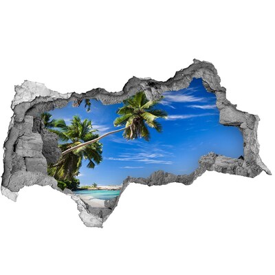 Hole in the wall decal Tropical beach