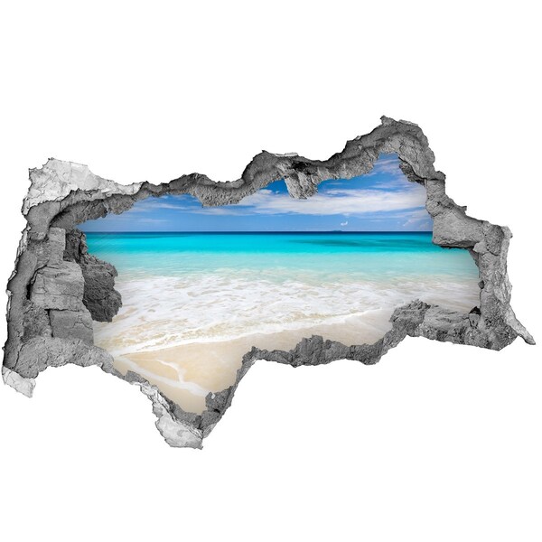 Hole in the wall sticker Caribbean Beach Through a Hole in the Wall