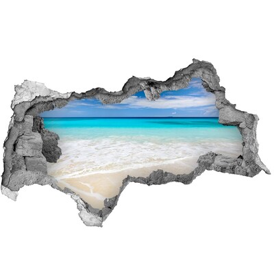 Hole in the wall sticker Caribbean Beach Through a Hole in the Wall