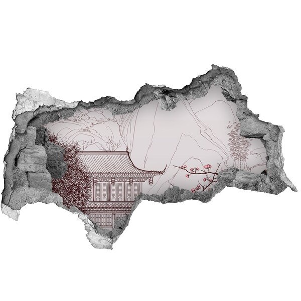 Hole in the wall sticker Immersion in Asian architecture