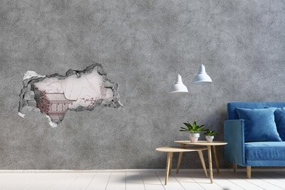 Hole in the wall sticker Chinese landscape