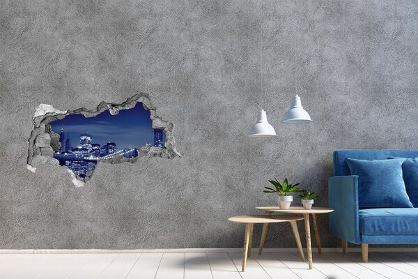 Hole in the wall decal New York at night