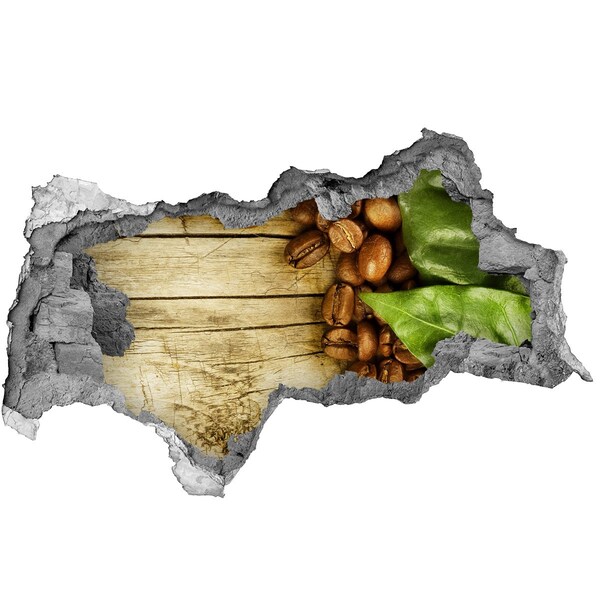 Hole wall sticker Coffee in a concrete hole