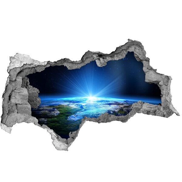 Hole in the wall decal Cosmic view of Earth