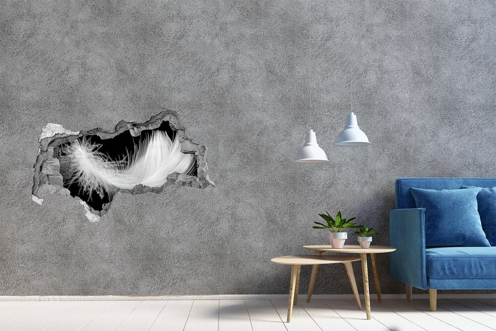 Hole in the wall decal Feather