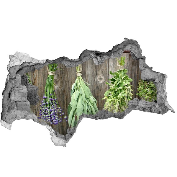Hole wall sticker Herbs in a Rustic Kitchen