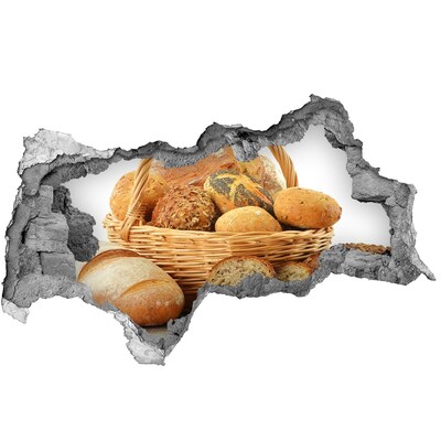 Hole wall sticker A basket of fresh bread