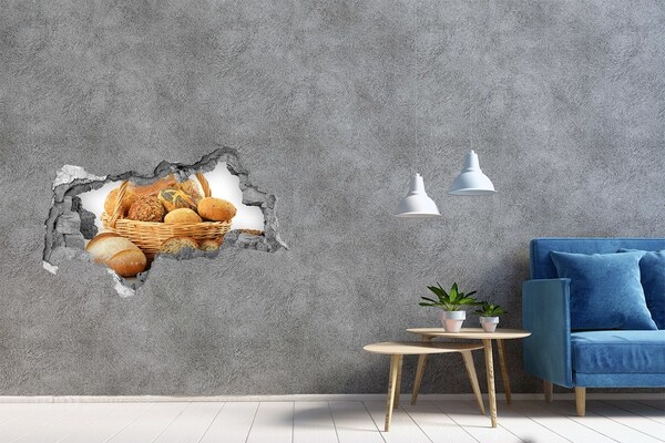 Hole wall sticker Bread in the basket