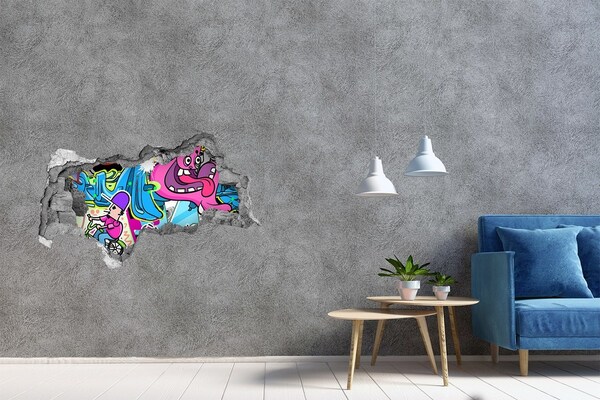 Hole wall sticker Graffiti