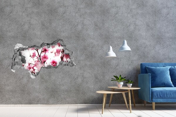 Hole in the wall decal A flower paradise behind the wall