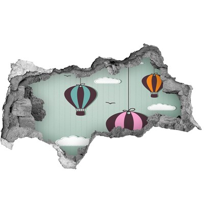 Hole in the wall decal Balloons in the sky