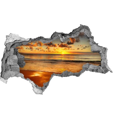 Hole in the wall decal Sunset over the ocean