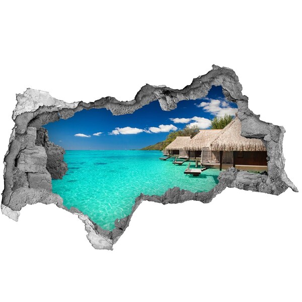 Hole in the wall decal Paradise Lagoon among the Bungalows