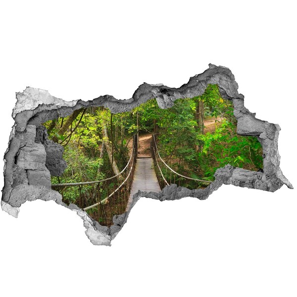 Hole in the wall sticker A bridge among the greenery