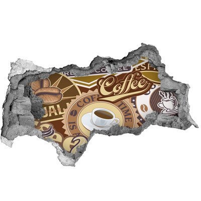 Hole wall sticker Coffee pleasure