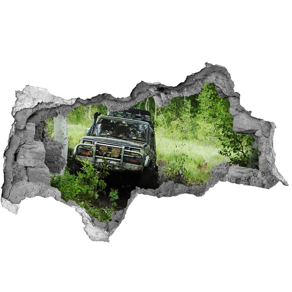 Hole in the wall sticker Off-road adventure in the forest