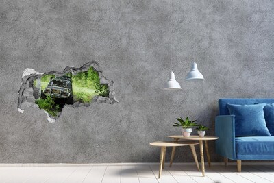 Hole in the wall sticker Off-road adventure in the forest