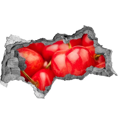 Hole in the wall sticker Juicy Cherries in a Hole in the Wall