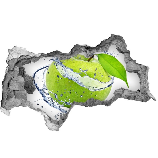 Hole wall sticker Green apple in water