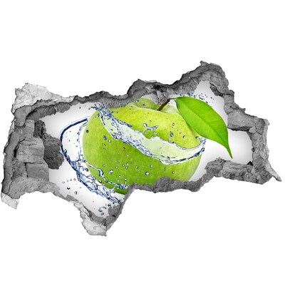 Hole wall sticker Green apple in water