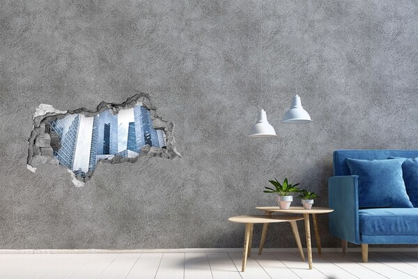 Hole in the wall sticker Modern architecture in the urban landscape