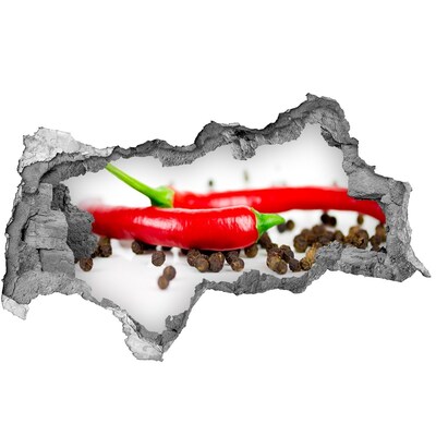 Hole in the wall sticker Hot spices in the kitchen