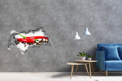 Hole in the wall sticker Hot spices in the kitchen