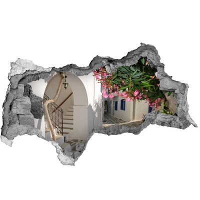 Hole in the wall decal A charming street in Greece