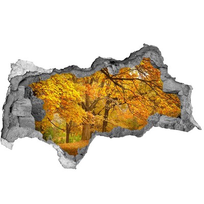 Hole wall sticker Golden autumn in the forest