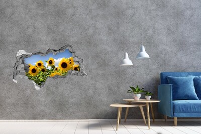 Hole wall sticker Sunflowers in the daylight