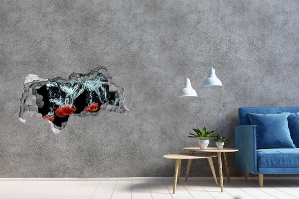 Hole in the wall sticker Fruit explosion in water