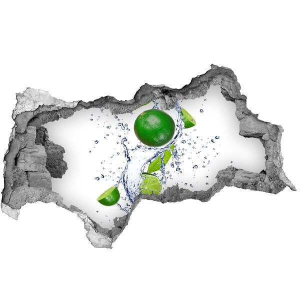 Hole in the wall sticker Refreshing lime in water