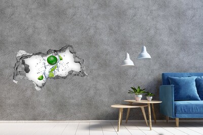 Hole in the wall sticker Refreshing lime in water