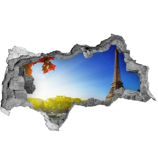 Hole wall sticker The Eiffel Tower in Paris