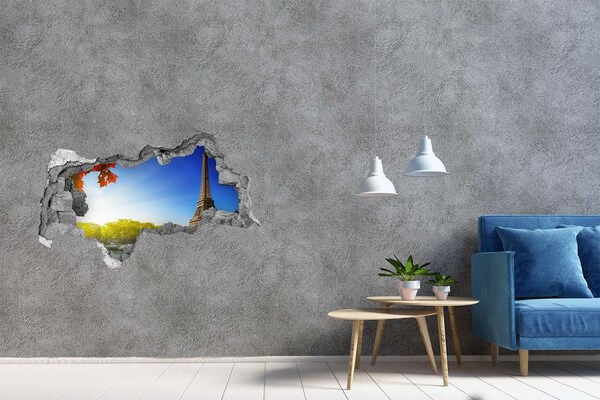 Hole wall sticker The Eiffel Tower in Paris