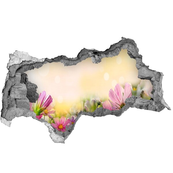 Hole in the wall decal A floral landscape behind a hole in the wall