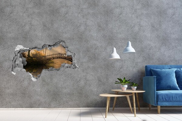Hole in the wall decal A bridge in a foggy park